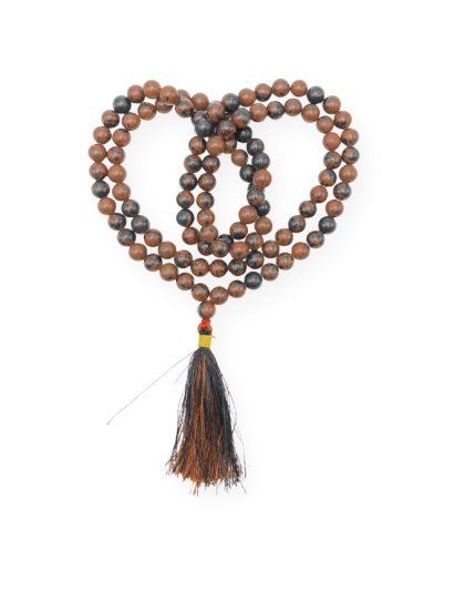 Mahogany Obsidian Jap Mala (Hand Knotted)