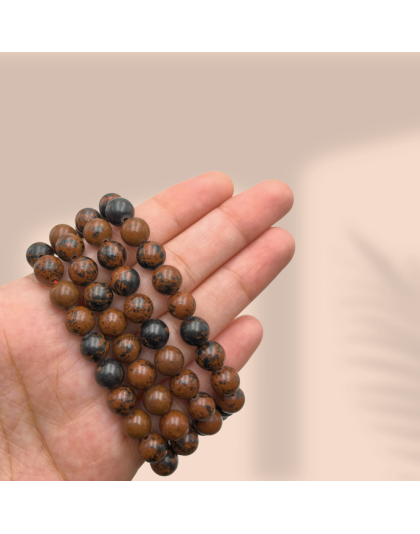 Mahogany Obsidian Jap Mala (Hand Knotted)