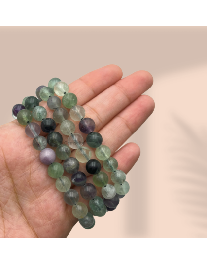Multi Fluorite Jap Mala (Hand Knotted)