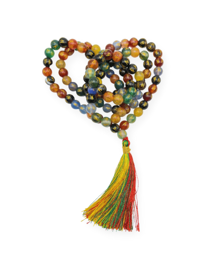 Multi Padme Hum Jap Mala (Hand Knotted)