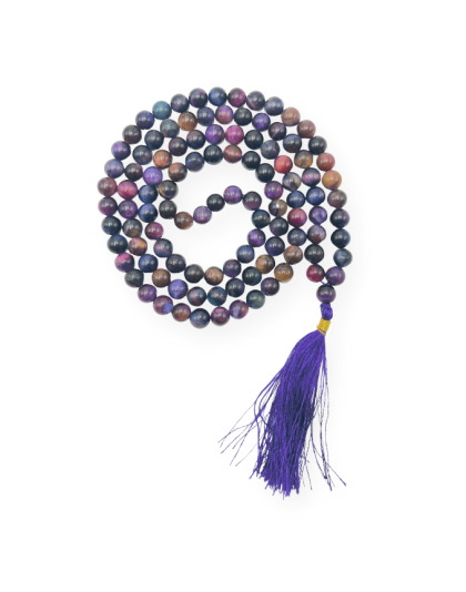 Purple Tiger's Eye Jap Mala (Hand Knotted)