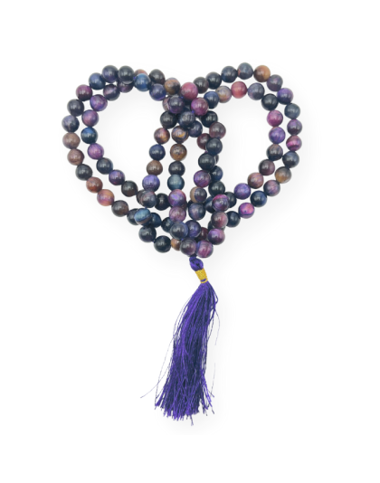 Purple Tiger's Eye Jap Mala (Hand Knotted)