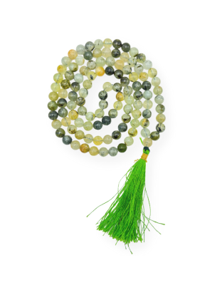 Prehnite Jap Mala (Hand Knotted)