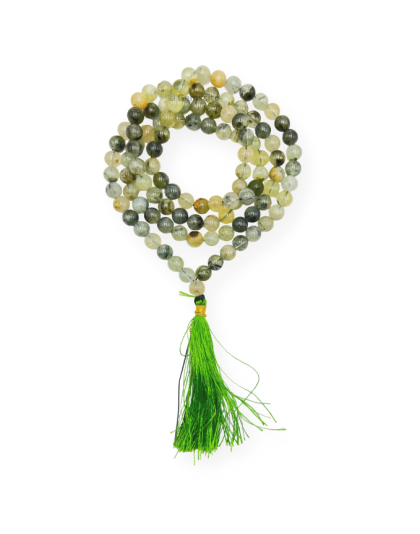 Prehnite Jap Mala (Hand Knotted)