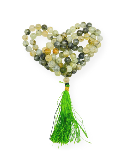 Prehnite Jap Mala (Hand Knotted)