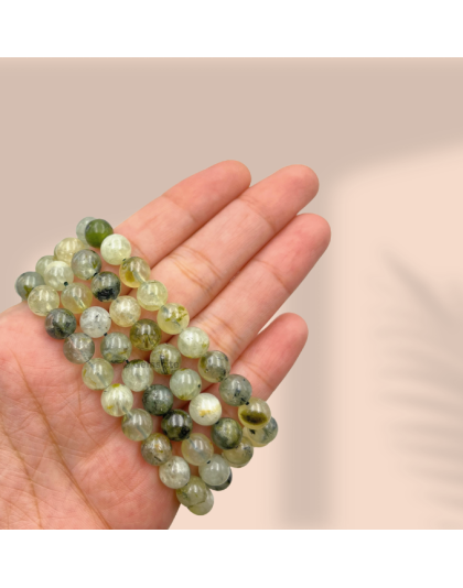 Prehnite Jap Mala (Hand Knotted)