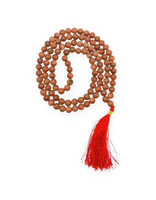 Red Goldstone Jap Mala (Hand Knotted)