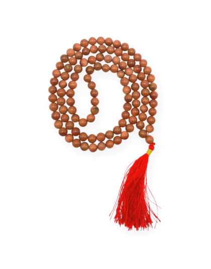 Red Goldstone Jap Mala (Hand Knotted)