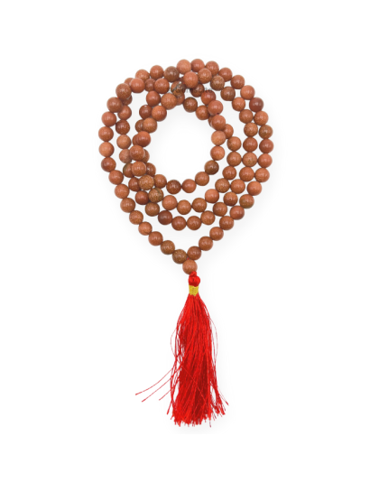 Red Goldstone Jap Mala (Hand Knotted)