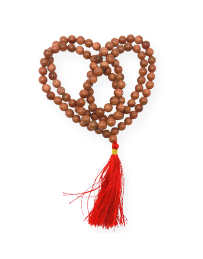 Red Goldstone Jap Mala (Hand Knotted)