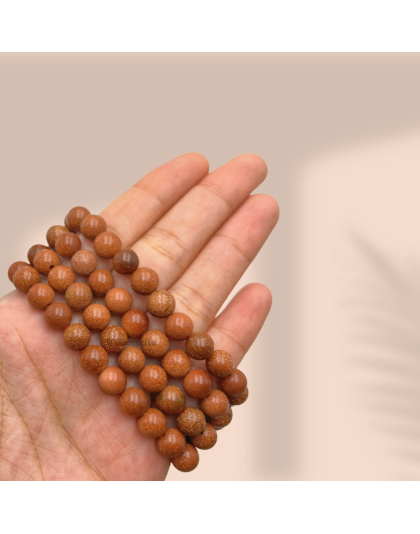 Red Goldstone Jap Mala (Hand Knotted)