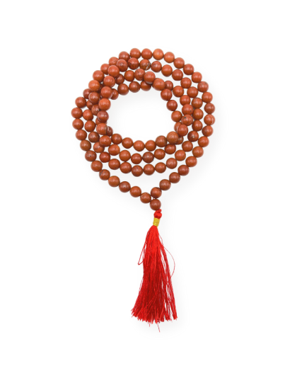 Red Jasper Jap Mala (Hand Knotted)