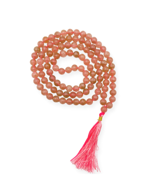 Strawberry Quartz Jap Mala (Hand Knotted)