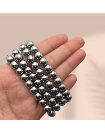 Silver Hematite Jap Mala (Hand Knotted)