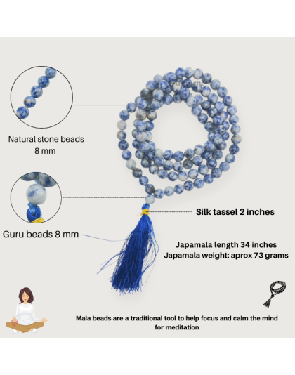 Sodalite Jap Mala (Hand Knotted)