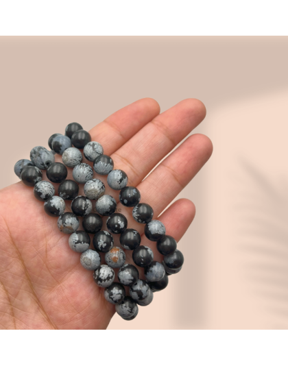 Snowflake Obsidian Jap Mala (Hand Knotted)