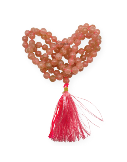 Strawberry Quartz Jap Mala (Hand Knotted)