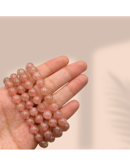 Strawberry Quartz Jap Mala (Hand Knotted)