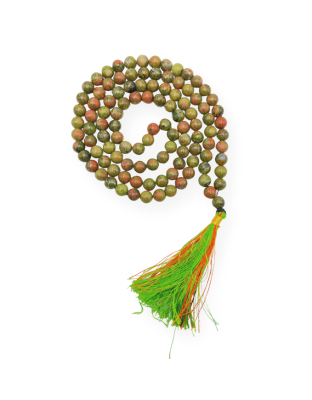 Unakite Jap Mala (Hand Knotted)