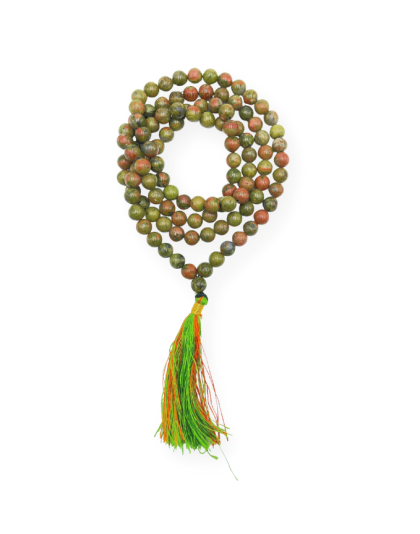 Unakite Jap Mala (Hand Knotted)