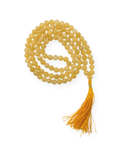 Yellow Calcite Jap Mala (Hand Knotted)