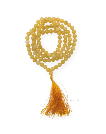 Yellow Calcite Jap Mala (Hand Knotted)