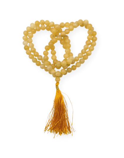 Yellow Calcite Jap Mala (Hand Knotted)