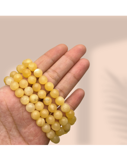 Yellow Calcite Jap Mala (Hand Knotted)