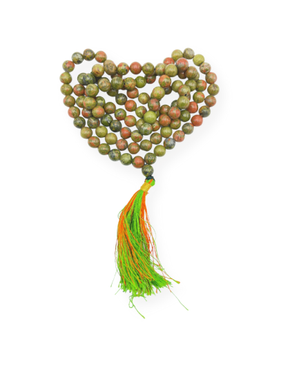 Unakite Jap Mala (Hand Knotted)