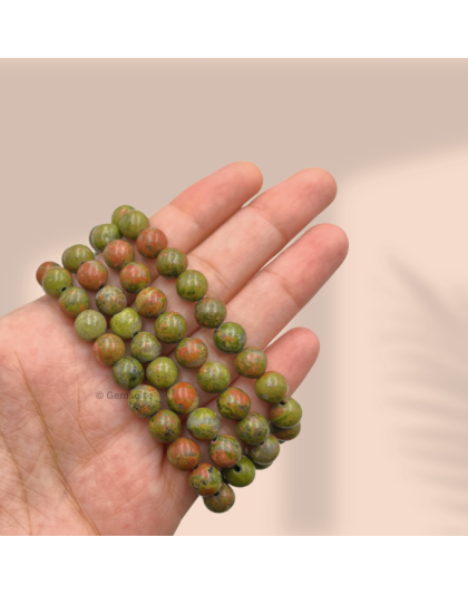 Unakite Jap Mala (Hand Knotted)