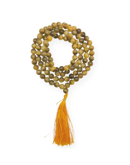 Yellow Cat's Eye Jap Mala (Hand Knotted)