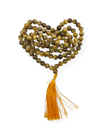 Yellow Cat's Eye Jap Mala (Hand Knotted)