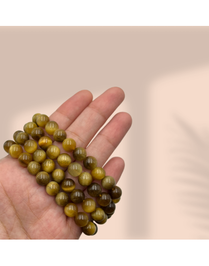 Yellow Cat's Eye Jap Mala (Hand Knotted)