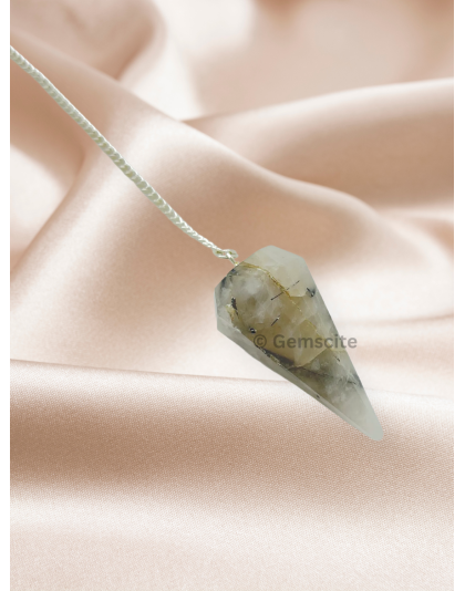 Black Rutile Gemstone Pendulum