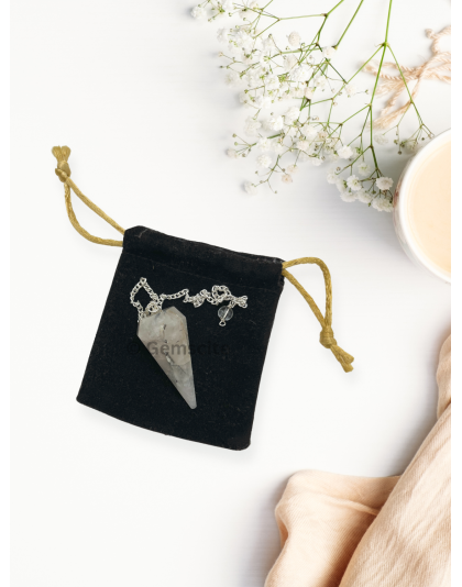 Black Rutile Gemstone Pendulum