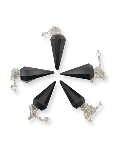 Black Obsidian Gemstone Pendulum