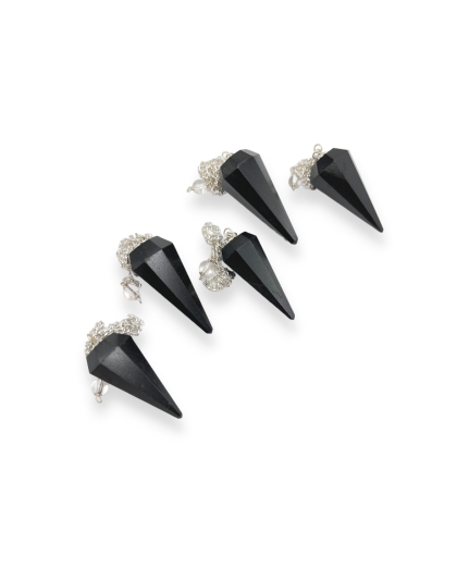 Black Obsidian Gemstone Pendulum