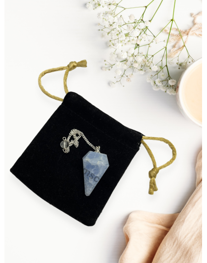 Blue Calcite Gemstone Pendulum