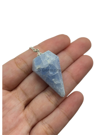 Blue Calcite Gemstone Pendulum