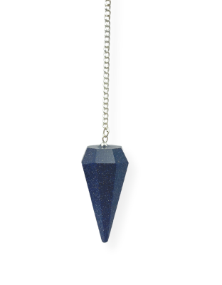 Blue Goldstone Gemstone Pendulum