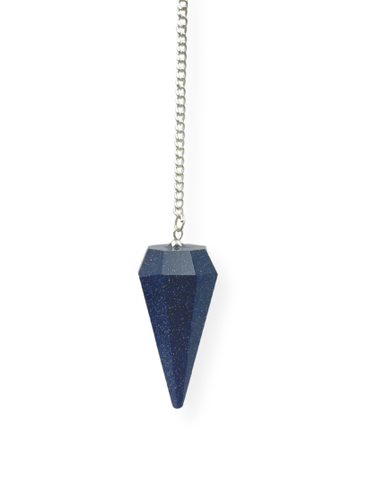 Blue Goldstone Gemstone Pendulum