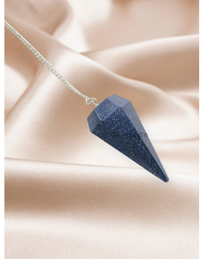 Blue Goldstone Gemstone Pendulum