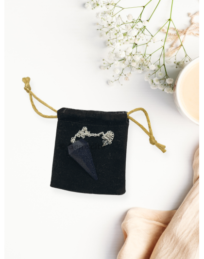 Blue Goldstone Gemstone Pendulum