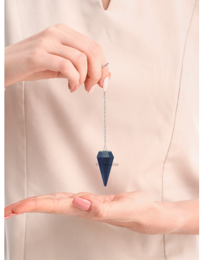 Blue Goldstone Gemstone Pendulum