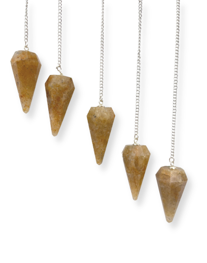 Golden Quartz Gemstone Pendulum