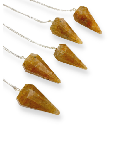 Golden Quartz Gemstone Pendulum
