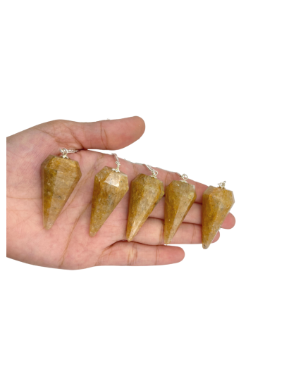 Golden Quartz Gemstone Pendulum