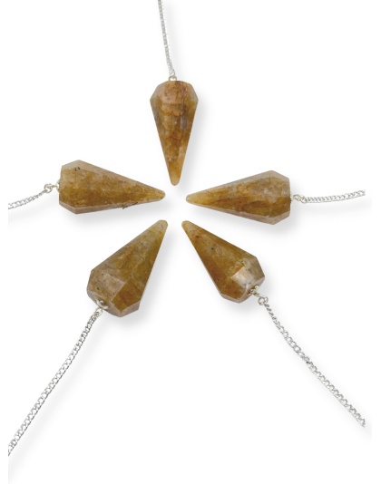 Golden Quartz Gemstone Pendulum