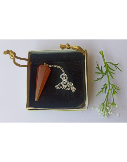 Red Carnelian Gemstone Pendulum
