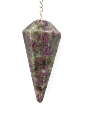 Ruby Feldspar Gemstone Pendulum